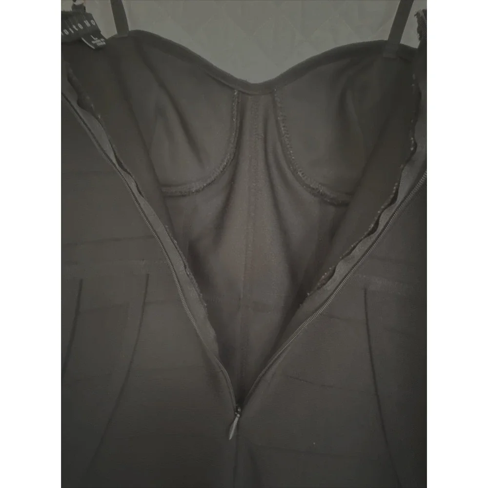 Bodycon Hot Haute‎ Monde Black Spaghetti Corset Dress Size L